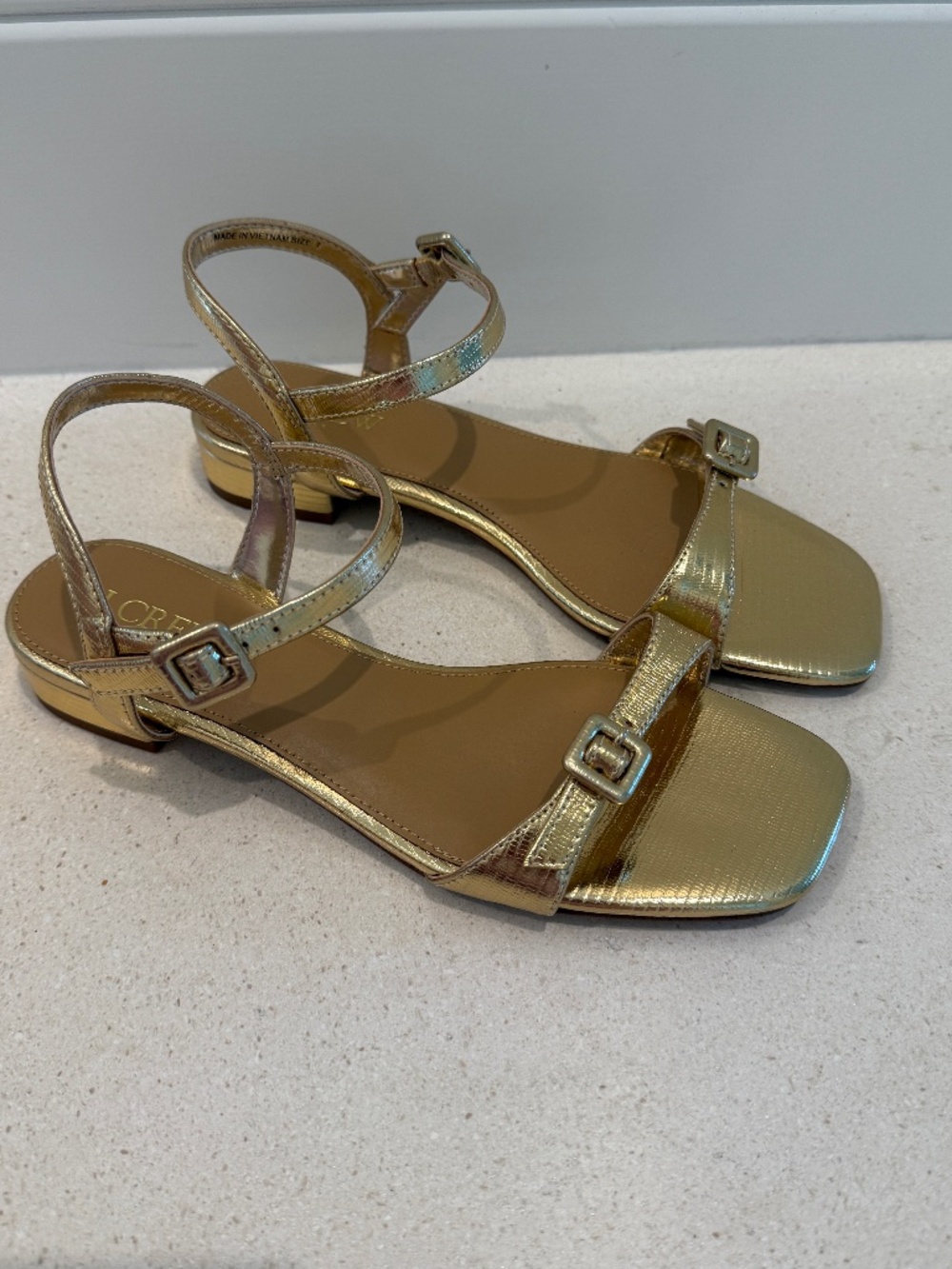 Gold Ankle-Strap Sandals - NEW!! - Picture 4 of 9